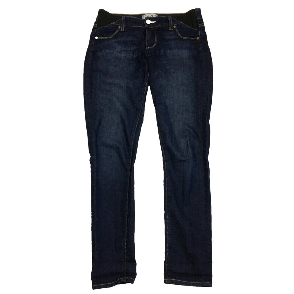 PAIGE Carson Dark Wash Skyline Ankle Peg Maternity Pull On Skinny Jeans